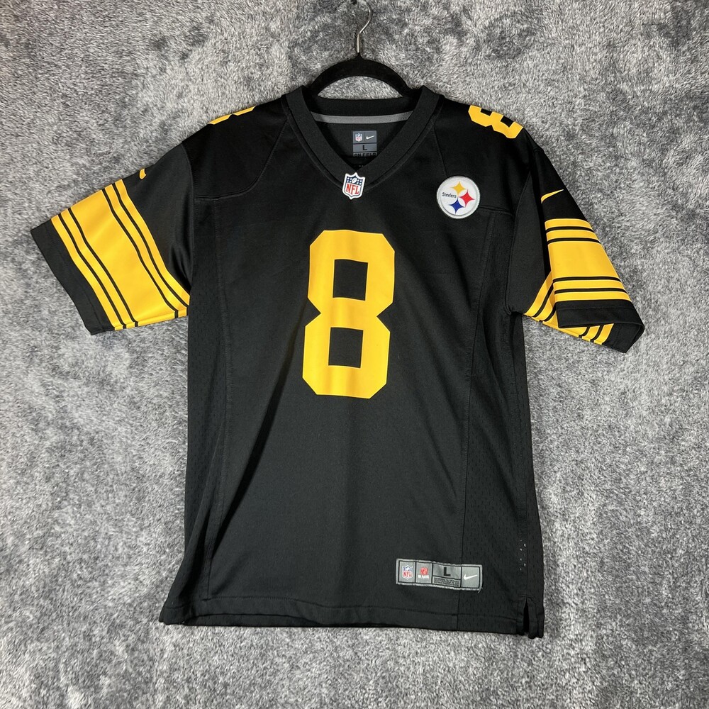 Pittsburgh Steelers Jersey Youth L 14/16 Black NFL Football Kenny Pickett 8 Nike